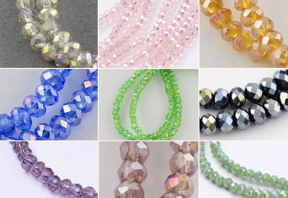 3x2mm Glasschliffperlen 185-190 Stück Fädelloch 0,5mm  - Bild 1 von 1