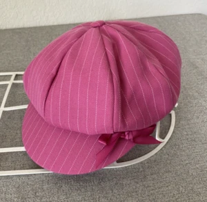 Gorra de periodista rosa a rayas con lazo pequeña Y2K retro años 2000 - Imagen 1 de 8