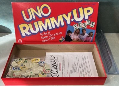 Vintage UNO RUMMY-UP Game 1993 Mattel COMPLETE In Box With Instructions - Image 1 of 4