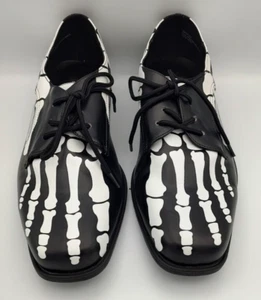 Funtasma Mens XRay Black Skeleton Bone Goth Punk Halloween Shoes Size 8-9 Small - Picture 1 of 12