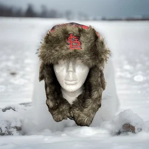 Equipo de béisbol de los Cardenales de San Luis leñador búfalo a cuadros invierno oreja advertencia sombrero - Imagen 1 de 7