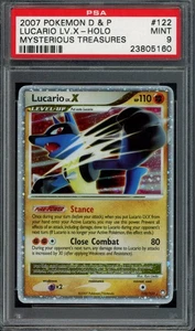 Pokemon Lucario Lv. X Holo 2007 D&P Mysterious Treasures #122 PSA 9 Mint - Bild 1 von 2