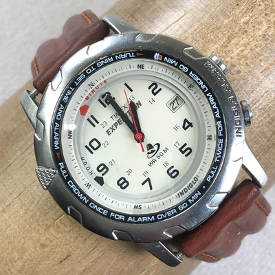 Timex Expedition Men Shenmue Indiglo Leather Quartz Analog 39mm Watch 7 1/2" - image 1 of 4