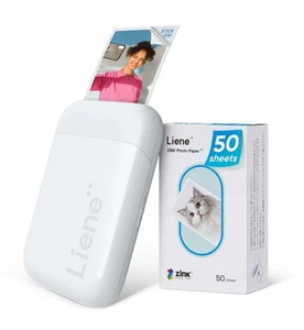 Liene 2x3" Stampante Fotografica, Mini Stampante Fotografica Mono Instantanea Portatile a Colori Bundle - Foto 1 di 8