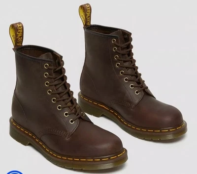 Doc Martens 1460 Crazy Horse Brown Leather Boots Women’s sz. 8 + Double Doc Sock - Image 1 of 4