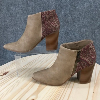 Parker & Sky Botas Mujer 9.5 Botín Marrón Estampado Paisley Informal Tacones Bloque Foto 1 de 4
