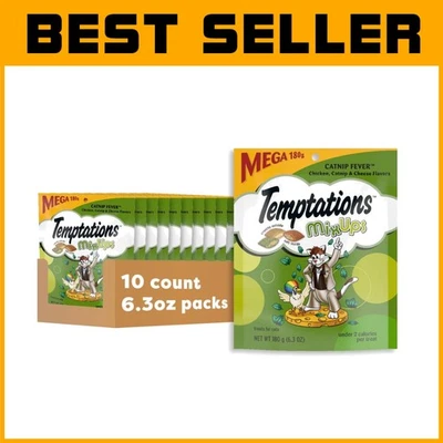 Mezclas de pollo, hierba gatera y queso golosinas para fiebre de hierba gatera, paquete de 10 Foto 1 de 4