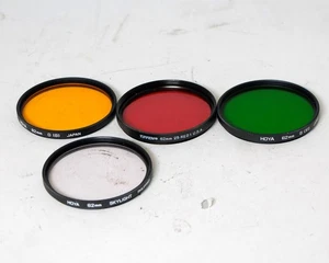 Hoya 62mm Filters Green Red Orange Skylight 4x 35mm SLR Film Cameras - Picture 1 of 2