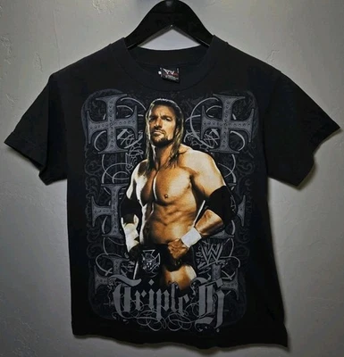 Vintage WWE Triple HHH Wrestling Black T Shirt Youth size  Small - Image 1 of 4