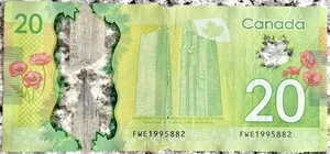 1995 Birth Year Note $20 Dollar Canada Banknote Serial Number FWE 1995882 (2012) - Picture 1 of 2