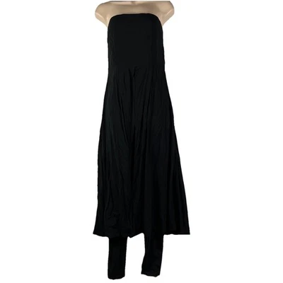 Derek Heart Jumpsuit Women's Medium Strapless Top Leggings Layered Look Black - Image 1 of 4