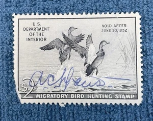 Scott RW18, $2 Gadwell Ducks “Duck” Stamp, F/VF Used, damaged. (R10-24) - Picture 1 of 2