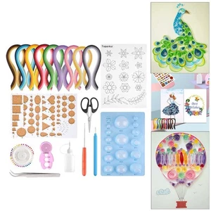 Quilling Paper Tool Kit 10 Tools Scrapbooking Decoration 900 Colorful Strips - Picture 1 of 7