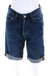 Pantaloncini donna Rouje blu lavaggio medio bottoni a mosca vita alta passeggio denim taglia 27 - Foto 1 di 6