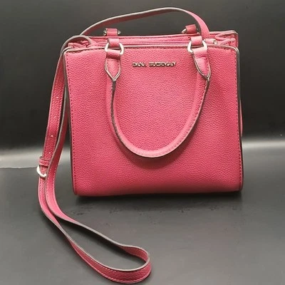 Dana Buchman Leather Crossbody Bag with Silver Hardware Color pink. Adjus strap. - Image 1 of 4