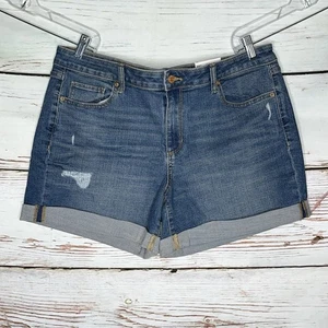 Sonoma Neu mit Etikett Größe 18 blau Denim abgenutzt Bündchen Saum mittelhoher Bund Jeansshorts - Bild 1 von 3