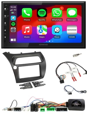 Kenwood Lenkrad USB DAB 2DIN Bluetooth Autoradio für Honda Civic 2006-2012 - Bild 1 von 4