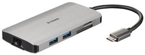 D-LINK - Hab USB-C Multiport dengan LAN & Pembaca Kad SD, 3x USB-A USB-C HDMI - Picture 1 of 4