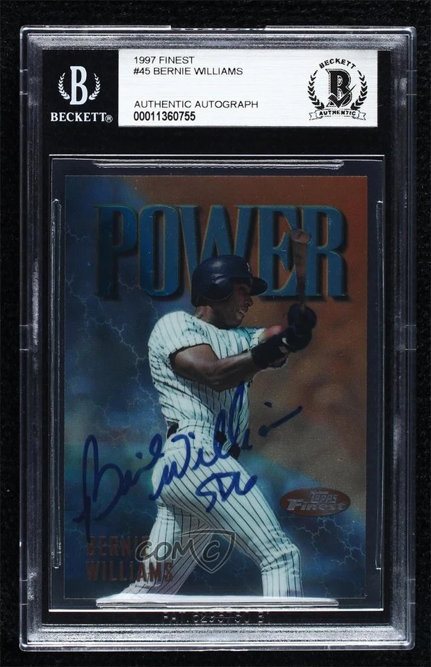 BAS 1997 Topps Finest Common - Bronze Bernie Williams #45 BGS Authentic Auto - Image 1 of 2