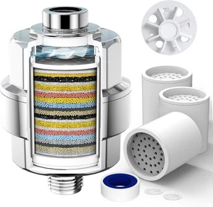 20-Stage Shower Filter for Hard Water 3 Replaceable Filters - Picture 1 of 4