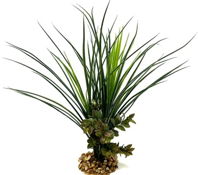 Planta de plástico mezcla de hierba de montaña y boj marrón de 12,5", base de piedra, realista Foto 1 de 4