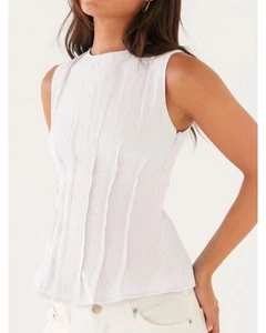 Everyday the Label Sleeveless Casual Top Women White Tanks & Camisoles - Bild 1 von 4