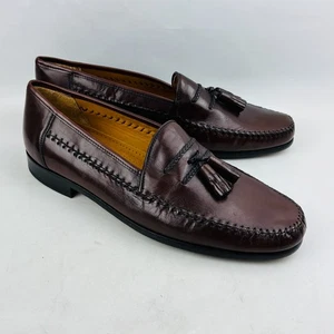 Sandro Moscoloni La Vida Tassel Loafer Mens 11 Brown Leather Slip On Shoes - Picture 1 of 14
