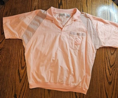 Vtg 90s Streetwear Mens L Pink Collared Pullover Polo Matrix Shirt - Image 1 of 4