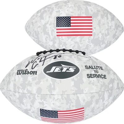 Wayne Chrebet New York Jets Autographed Wilson 2024 Salute To Service Football - Image 1 of 4