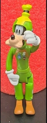 "Estatuilla de PVC de 3 1/4"" genuina Disney Goofy conductor de coche de carreras solo juguete" Foto 1 de 4