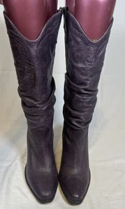 Steve Madden Leather Purple Cowboy /Slouch Boots Size 7.5 - Picture 1 of 4