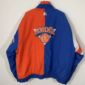 Vintage Rare Starter New York Knicks Split Color Snap Button Jacket XL Puffer - Bild 1 von 13