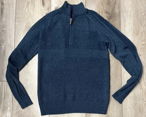 Smartwool Mens Merino Wool Sweater Ripple Ridge 1/2 Zip Pullover Green Size S - Picture 1 of 8