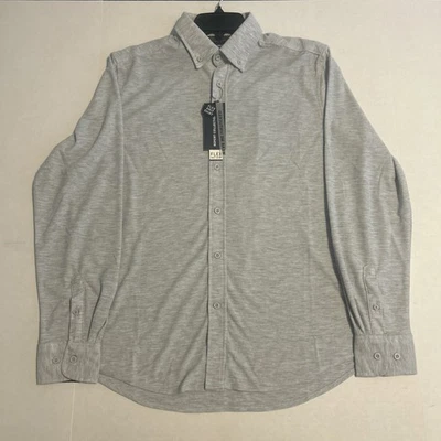 Report Collection Flex Knit Shirt Gray NWT Modern Fit Untucked Style Size L - Image 1 of 4