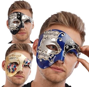 Venetian Half Face Mask Halloween Masquerade Ball Unisex Fancy Dress Accessory - Picture 1 of 4