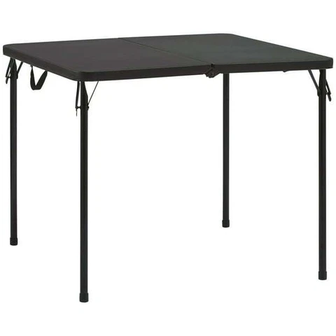 34" Square Resin Fold-in-Half Table, Rich Black Cover