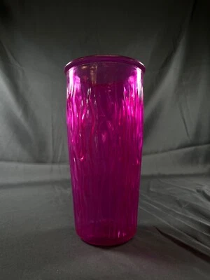 9.5" Purple Textured Lines Glass Vase Halloween Tree Bark Glass vintage home dcr - Image 1 of 4