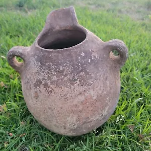 Antique Moroccan Water Urn Double Handle Clay Vessel Rare Estate Find - Picture 1 of 12