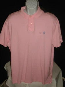 NWT POLO RALPH LAUREN CUSTOM FIT PINK SM. PONY 100% COTTON S/S POLO SHIRT SZ 2XL - Picture 1 of 10