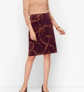 TALBOTS Petite women skirt 028 01 93 330401 28 53100870 burgundy gold 6P - Picture 1 of 11