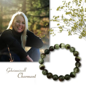 Armband "Grüner Phantom" 19cm, Kugel Drm. 8mm flexibel Armreif Geschenk - Bild 1 von 8