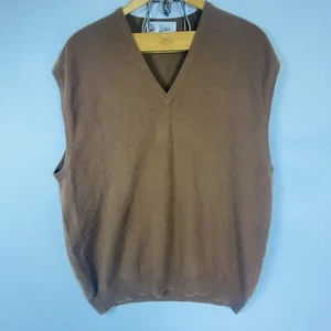 Erdos XLarge Brown Cashmere Pullover Vest Sweater V Neck - Picture 1 of 11