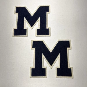 VTG Letterman Varsity Patch Letter M Blue Chenille Felt Sports Athletic Logo - Picture 1 of 10