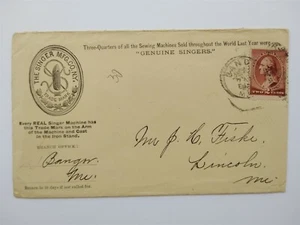 Maine: Bangor 1886 #210 Singer Sewing Machine Advertising Cover - Picture 1 of 2