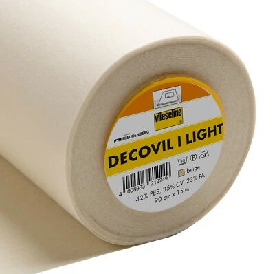 DECOVIL 1 LIGHT Interfacing Sold by 1/2m, 1m, 2m, 3m & 5m Lengths GREAT FOR BAGS - Image 1 of 2