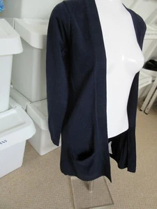 Marks & spencer ladies navy blue hang loose cardigan with pockets size small - Picture 1 of 6