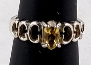 Sterling Silver 925 Citrine Ring -Size 5.5 - Picture 1 of 11