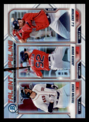 2021 Bowman Chrome Refractors #TPBOS C.J. Chatham/Jarren Duran/Triston Casas - Image 1 of 2