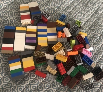 Lego Lot 150 Pcs Bricks All 2x4 Assorted Mixed Colors Classic Bulk Parts Pieces - Image 1 of 3