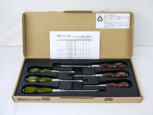 KTC KYOTO Machine Tool Nepros Screwdriver Wooden Grip Set 6 pc. NTD306 - Picture 1 of 3
